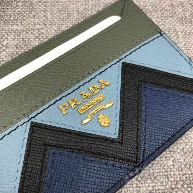 prada錢包 普拉達2020專櫃爆款 1MC208 Prada信用卡夾 Prada十字紋牛皮卡包  pyd2346
